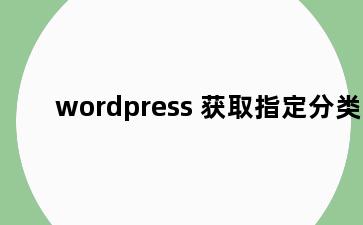 wordpress 获取指定分类